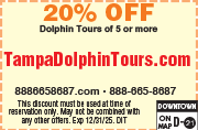 Special Coupon Offer for TampaDolphinTours.com